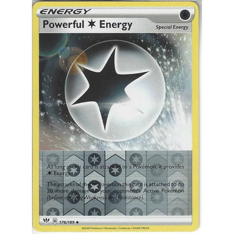 colorless energy pokemon card 176/189 Powerful Colorless Energy | Uncommon Reverse Holo Card | SWSH-