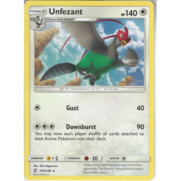 Pokemon Trading Card Game 176/236 Unfezant | Rare Card | SM11 Unified Minds