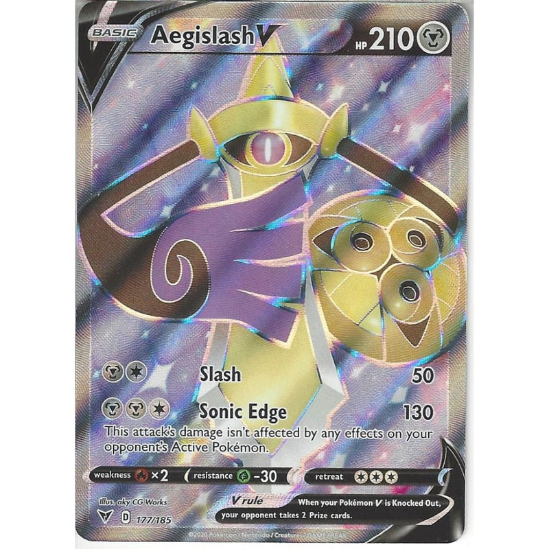 Pokemon Trading Card Game 177/185 Aegislash V | Rare Ultra Card | SWSH-04 Vivid Voltage