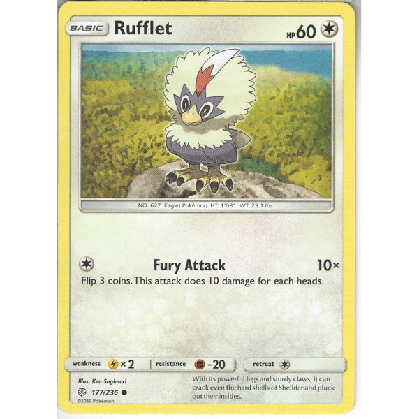 Pokemon Trading Card Game 177/236 Rufflet | Common Card | SM12 Cosmic Eclipse