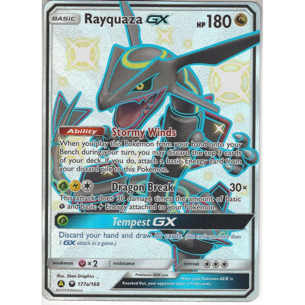 Pokemon Trading Card Game 177a/168 Rayquaza GX | Hidden Fates Promo Card