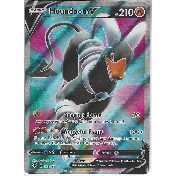 Pokemon Trading Card Game 178/189 Houndoom V | Rare Ultra Card | SWSH-03 Darkness Ablaze