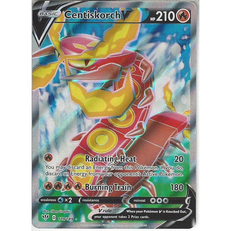 179/189 Centiskorch V | Rare Ultra Card | SWSH-03 Darkness Ablaze