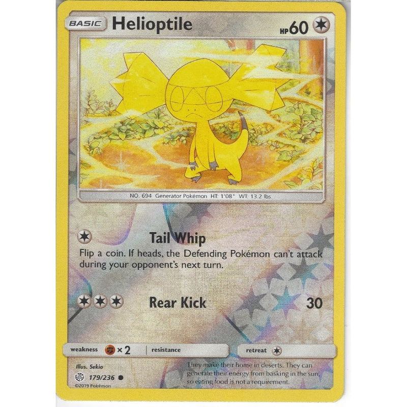 179/236 Helioptile | Common Reverse Holo Card | SM12 Cosmic Eclipse - Recaptured LTD 179/236 Helioptile | Common Reverse Holo Card | SM12 Cosmic Eclipse - Recaptured LTD