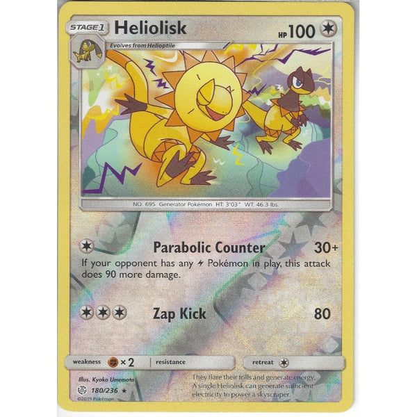 Pokemon Trading Card Game 180/236 Heliolisk | Rare Reverse Holo Card | SM12 Cosmic Eclipse