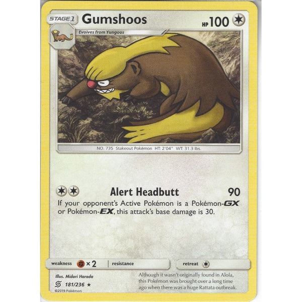 Pokemon Trading Card Game 181/236 Gumshoos | Rare Card | SM11 Unified Minds