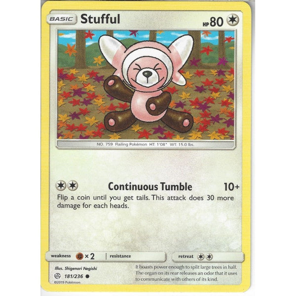Pokemon Trading Card Game 181/236 Stufful | Common Card | SM12 Cosmic Eclipse