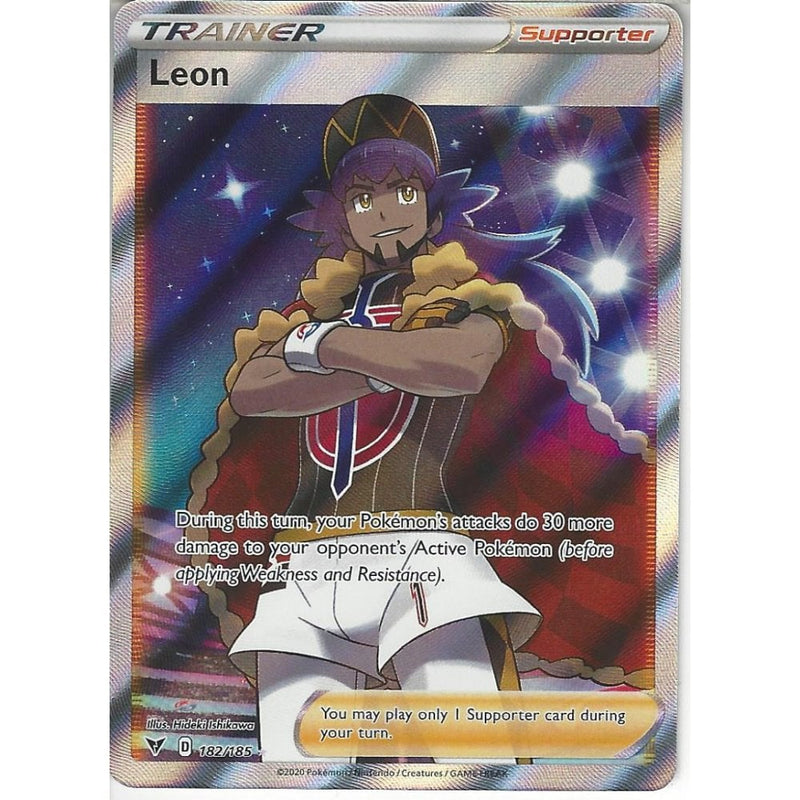 Pokemon Trading Card Game 182/185 Leon | Rare Ultra Card | SWSH-04 Vivid Voltage