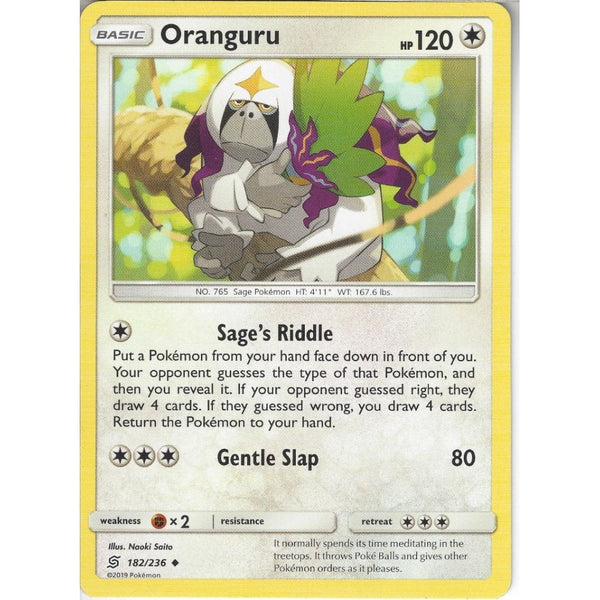 Pokemon Trading Card Game 182/236 Oranguru | Uncommon Card | SM11 Unified Minds