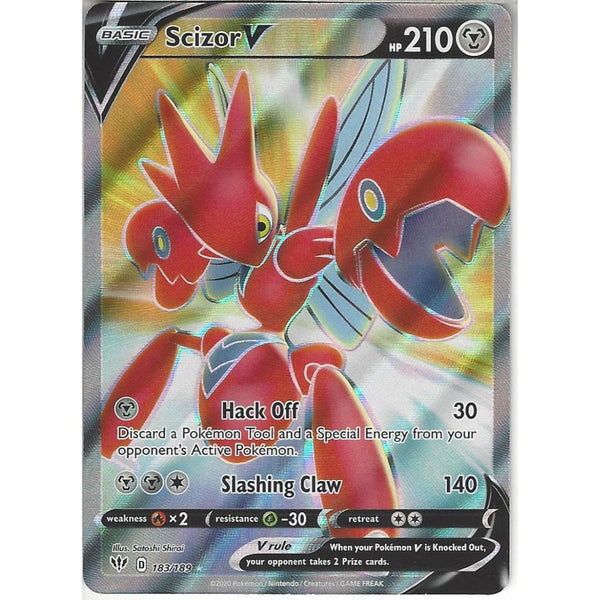 scizor v pokemon card price 183/189 | Rare Ultra | SWSH-03 Darkness Ablaze Rx2 / G Pokémon Trading Card Game Size:OS - Pre-Owned art_print