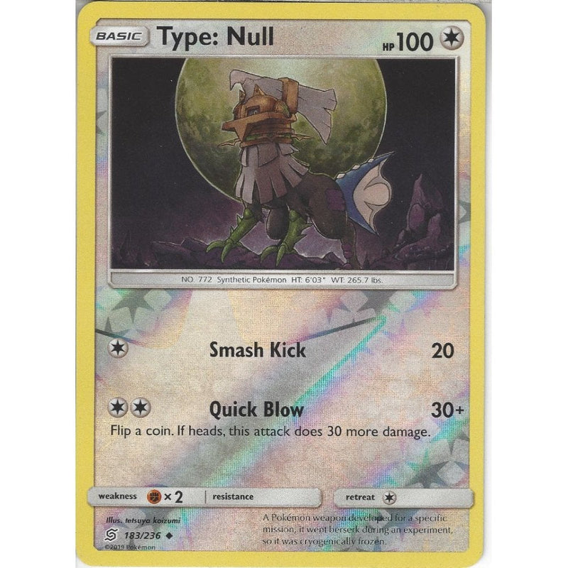Pokemon Trading Card Game 183/236 Type: Null | Uncommon Reverse Holo Card | SM11 Unified Minds