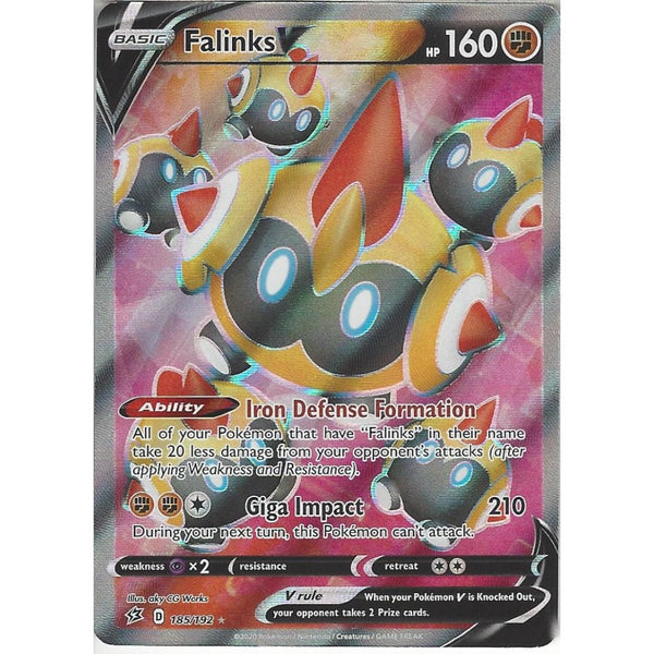 Pokemon Trading Card Game 185/192 Falinks V | Rare Ultra Card | Sword &amp; Shield Rebel Clash