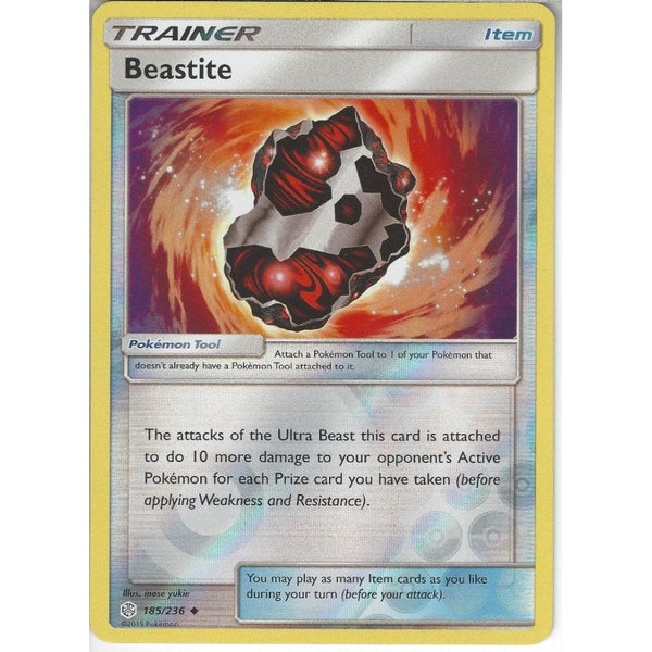 Pokemon Trading Card Game 185/236 Beastite | Uncommon Reverse Holo Card | SM12 Cosmic Eclipse