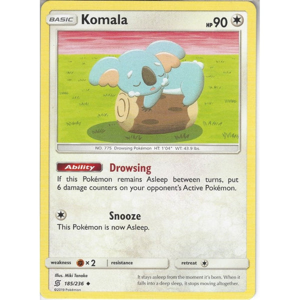 Pokemon Trading Card Game 185/236 Komala | Uncommon Card | SM11 Unified Minds