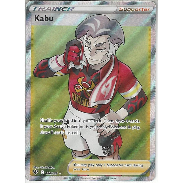 Pokemon Trading Card Game 186/189 Kabu | Rare Ultra Card | SWSH-03 Darkness Ablaze