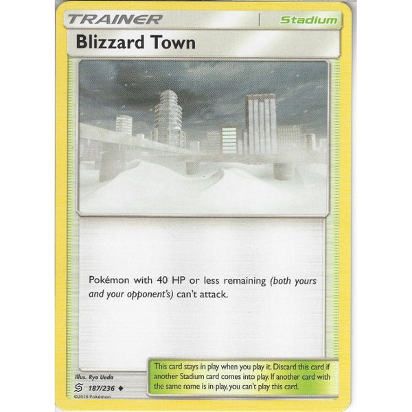 Pokemon Trading Card Game 187/236 Blizzard Town | Uncommon Card | SM11 Unified Minds