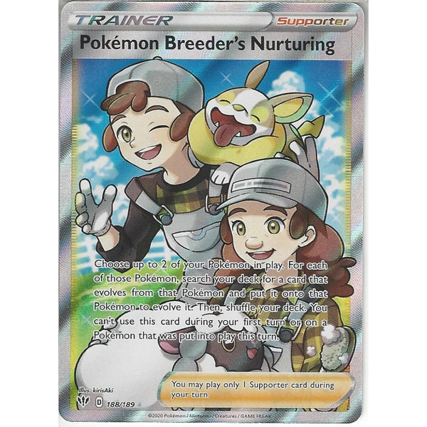 Pokemon Trading Card Game 188/189 Pokémon Breeder's Nurturing | Rare Ultra Card | SWSH-03 Darkness Ablaze