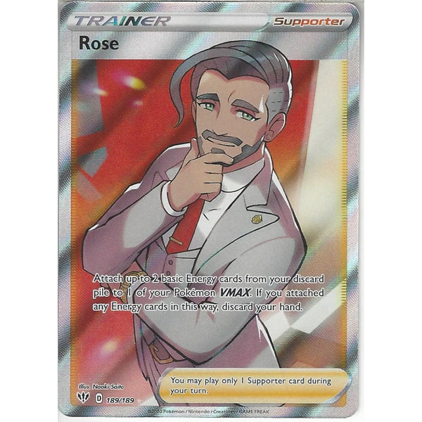 Pokemon Trading Card Game 189/189 Rose | Rare Ultra Card | SWSH-03 Darkness Ablaze