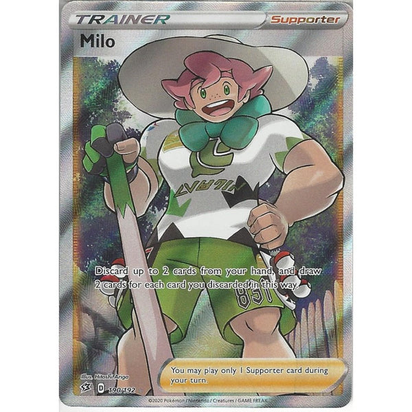 Pokemon Trading Card Game 190/192 Milo | Rare Ultra Card | Sword &amp; Shield Rebel Clash