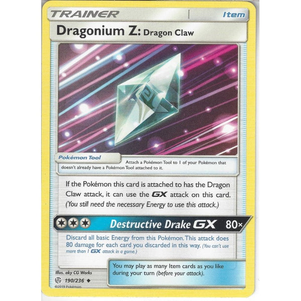 Pokemon Trading Card Game 190/236 Dragonium Z: Dragon Claw | Uncommon Card | SM12 Cosmic Eclipse