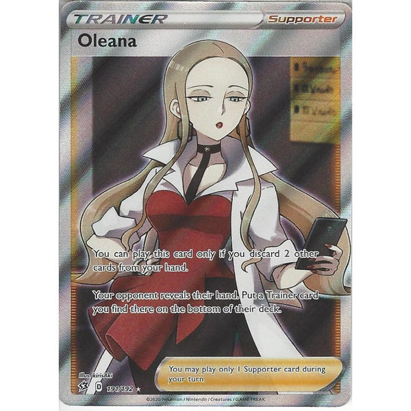 Pokemon Trading Card Game 191/192 Oleana | Rare Ultra Card | Sword &amp; Shield Rebel Clash