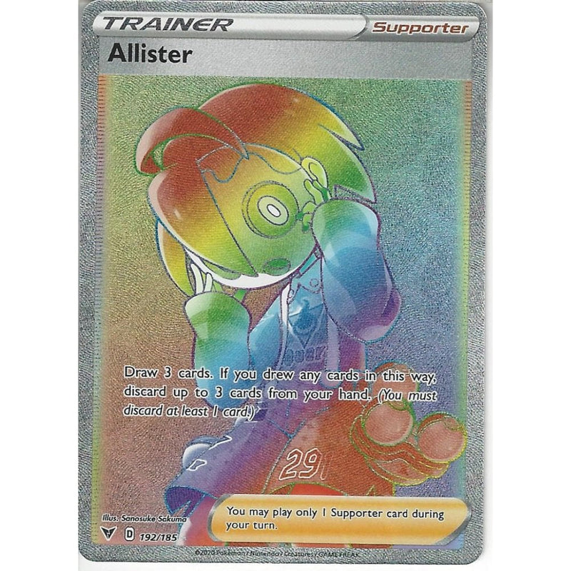 192/185 Allister | Rare Rainbow Card | SWSH-04 Vivid Voltage - Recaptured LTD 192/185 Allister | Rare Rainbow Card | SWSH-04 Vivid Voltage - Recaptured LTD