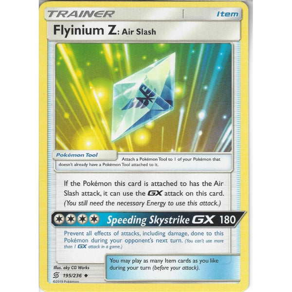 Pokemon Trading Card Game 195/236 Flyinium Z Air Slash | Uncommon Card | SM11 Unified Minds