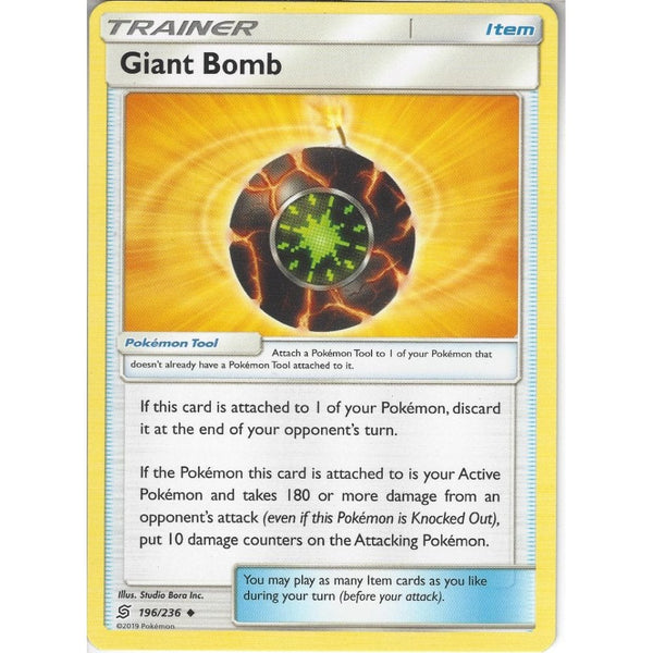 Pokemon Trading Card Game 196/236 Giant Bomb | Uncommon Card | SM11 Unified Minds