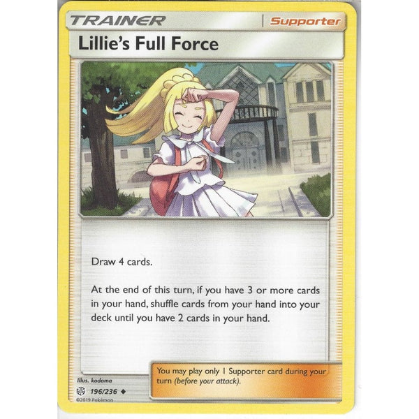 Pokemon Trading Card Game 196/236 Lillie's Full Force | Uncommon Card | SM12 Cosmic Eclipse