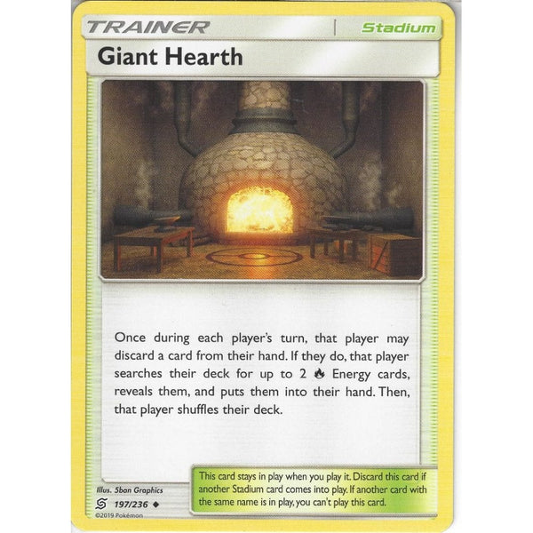 Pokemon Trading Card Game 197/236 Giant Hearth | Uncommon Card | SM11 Unified Minds