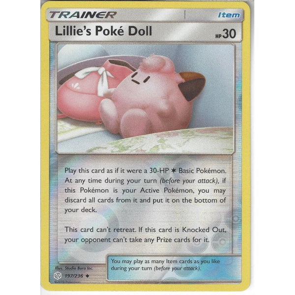 Pokemon Trading Card Game 197/236 Lillie's Poke Doll | Uncommon Reverse Holo Card | SM12 Cosmic Eclipse