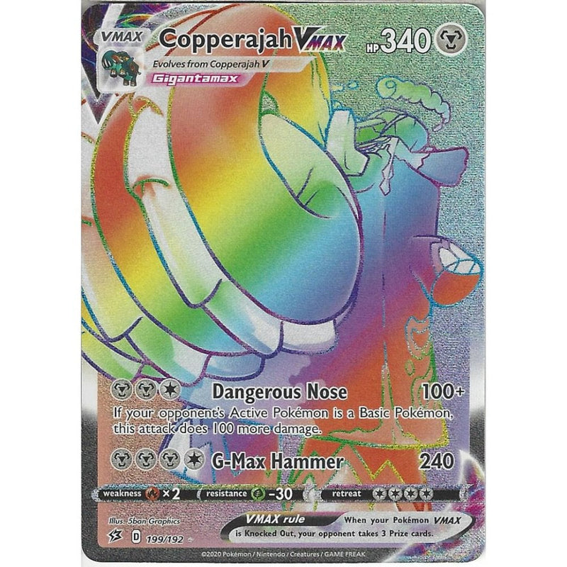 199/192 Copperajah VMAX | Full Art Rainbow Rare Card | Sword & Shield - Recaptured LTD 199/192 Copperajah VMAX | Full Art Rainbow Rare Card | Sword & Shield - Recaptured LTD