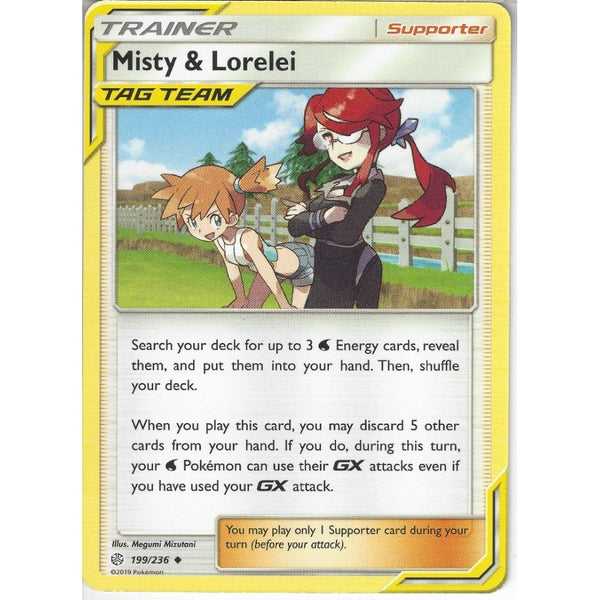 Pokemon Trading Card Game 199/236 Misty &amp; Lorelei | Uncommon Card | SM12 Cosmic Eclipse