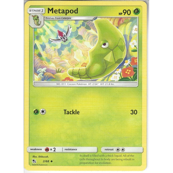 Pokemon Trading Card Game 2/68 Metapod | Uncommon Card | Hidden Fates