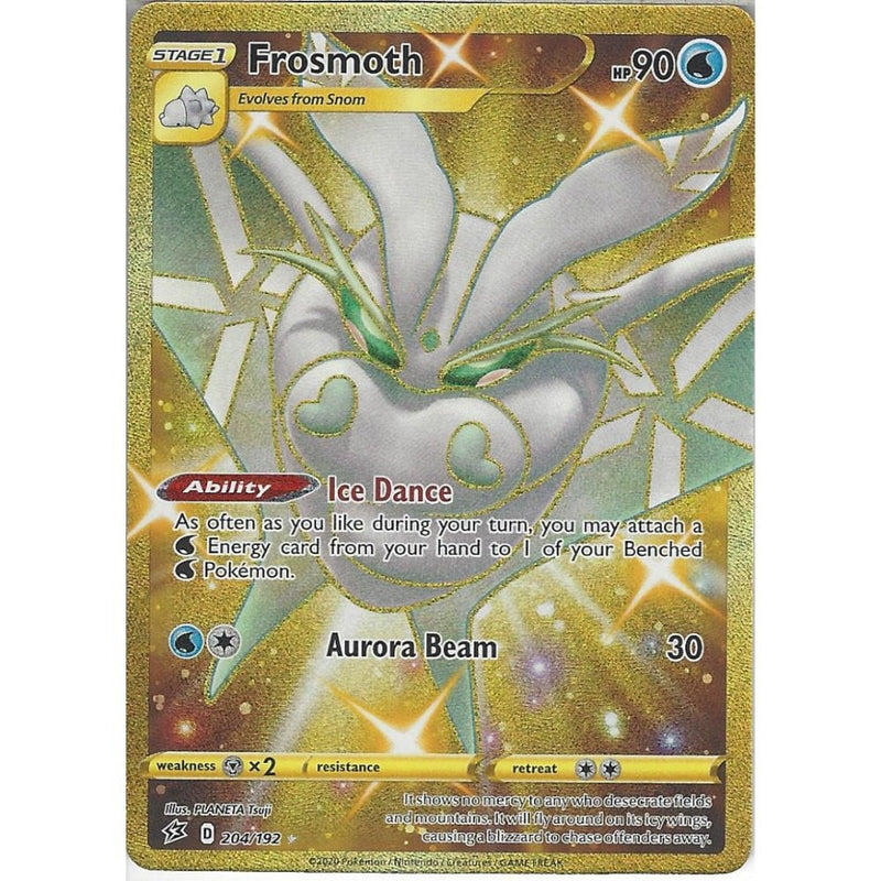 204/192 Frosmoth | Gold Secret Rare Card | Sword & Shield Rebel Clash - Recaptured LTD 204/192 Frosmoth | Gold Secret Rare Card | Sword & Shield Rebel Clash - Recaptured LTD