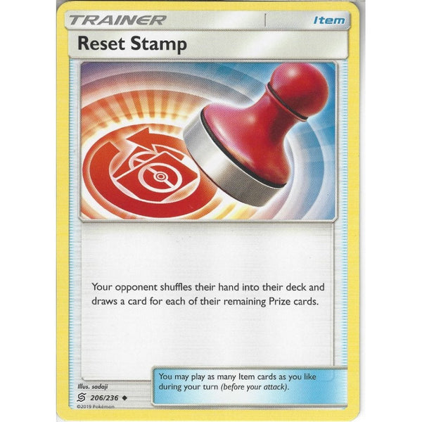 Pokemon Trading Card Game 206/236 Reset Stamp | Uncommon Card | SM11 Unified Minds