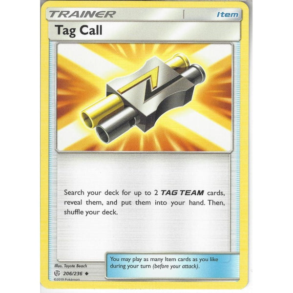 Pokemon Trading Card Game 206/236 Tag Call | Uncommon Card | SM12 Cosmic Eclipse