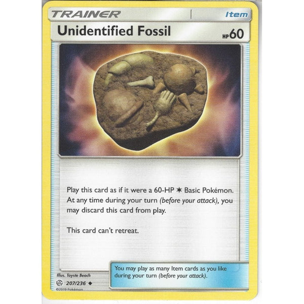 Pokemon Trading Card Game 207/236 Unidentified Fossil | Uncommon Card | SM12 Cosmic Eclipse