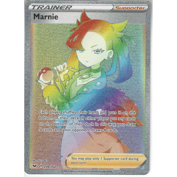 rainbow rare cards pokemon 208/202 Marnie | Card | Sword & Shield (Base Set) Certificate number:100976229 location:ward How do you rate?