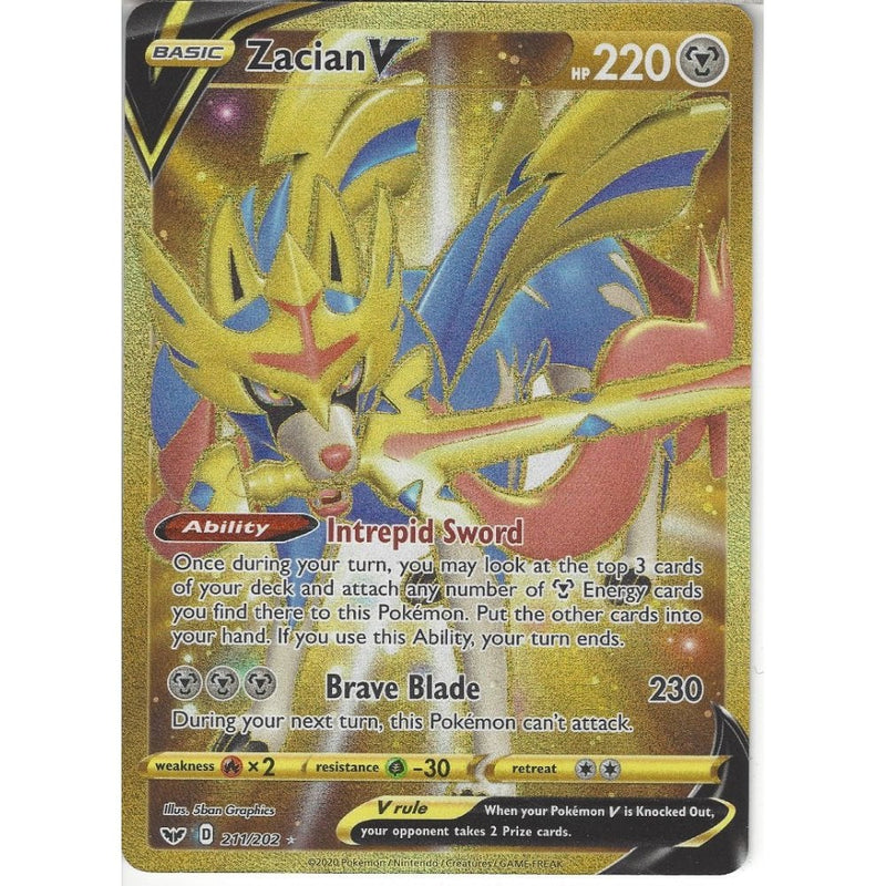 211/202 Zacian V | Secret Rare Card | Sword & Shield (Base Set) - Recaptured LTD 211/202 Zacian V | Secret Rare Card | Sword & Shield (Base Set) - Recaptured LTD