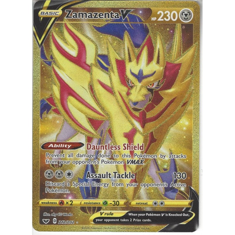 212/202 Zamazenta V | Secret Rare Card | Sword & Shield (Base Set) - Recaptured LTD 212/202 Zamazenta V | Secret Rare Card | Sword & Shield (Base Set) - Recaptured LTD