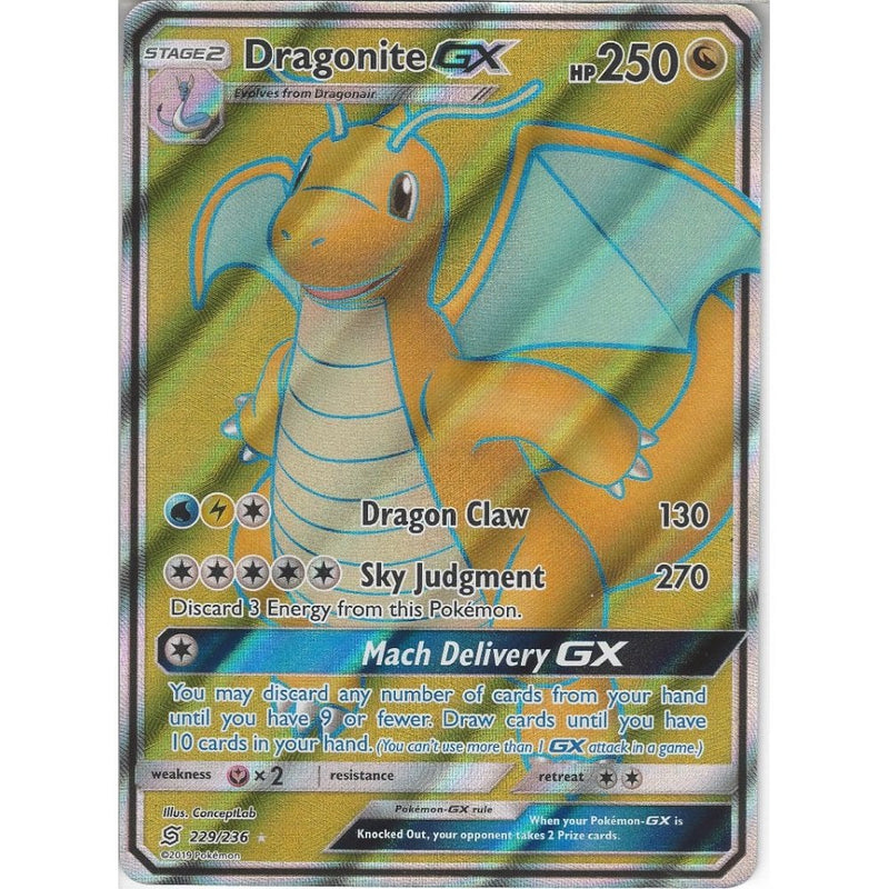 pokemon trading card game dragonite 229/236 Dragonite GX | Rare Ultra Card | SM11 Unified Minds
