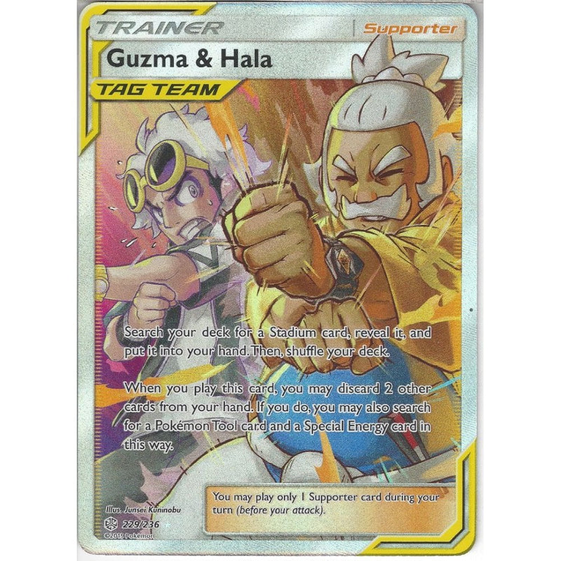 hala pokemon card 229/236 Guzma & Hala | Rare Ultra Card | SM12 Cosmic Eclipse