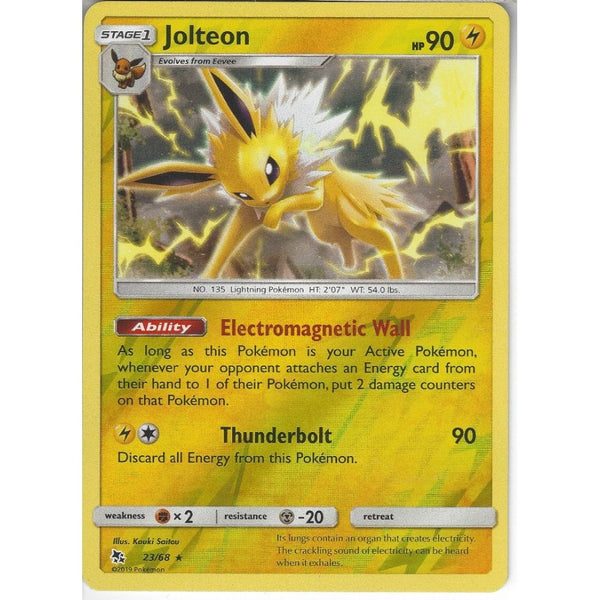 Pokemon Trading Card Game 23/68 Jolteon | Rare Reverse Holo Card | Hidden Fates