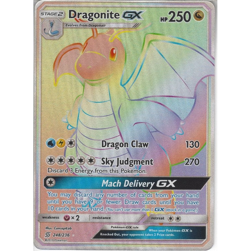 248/236 Dragonite GX | Rare Rainbow Card | SM11 Unified Minds - Recaptured LTD 248/236 Dragonite GX | Rare Rainbow Card | SM11 Unified Minds - Recaptured LTD