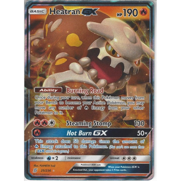 Pokemon Trading Card Game 25/236 Heatran GX | Rare Holo GX Card | SM11 Unified Minds