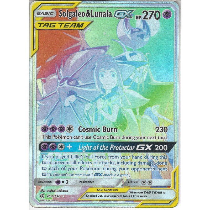 254/236 Solgaleo & Lunala TAG TEAM GX | Rare Rainbow Card | SM12 Cosmi - Recaptured LTD 254/236 Solgaleo & Lunala TAG TEAM GX | Rare Rainbow Card | SM12 Cosmi - Recaptured LTD
