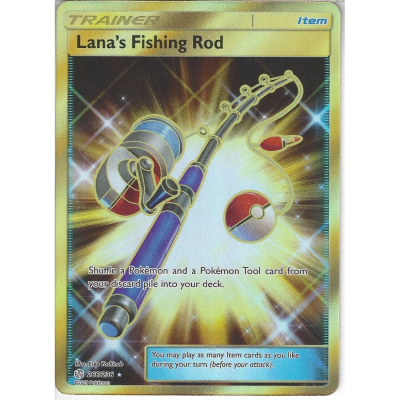 266/236 Lana's Fishing Rod | Secret Rare Card | SM12 Cosmic Eclipse - Recaptured LTD 266/236 Lana's Fishing Rod | Secret Rare Card | SM12 Cosmic Eclipse - Recaptured LTD