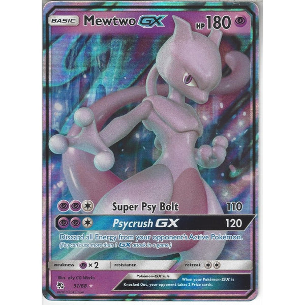 Pokemon Trading Card Game 31/68 Mewtwo GX | Rare Holo GX Card | Hidden Fates