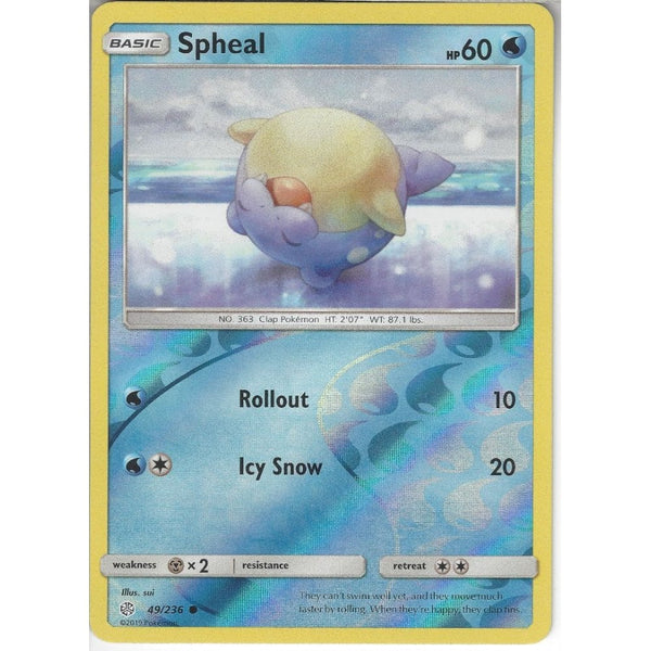 Pokemon Trading Card Game 49/236 Spheal | Common Reverse Holo Card | SM12 Cosmic Eclipse